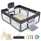 185 x 155 cm Large Baby Playpen Playard with Basketball Hoop and Soccer Gates