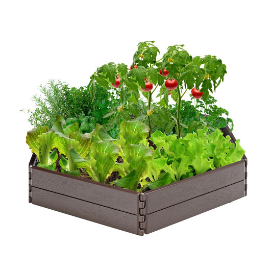 HDPE Raised Garden Bed with 2 Configurations of Rectangular and Hexagon