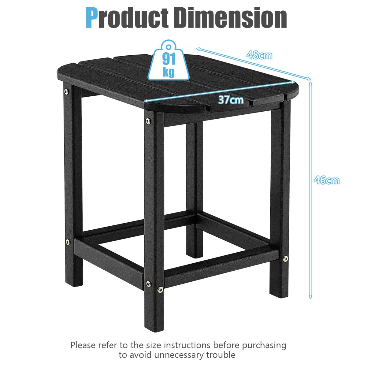 OutdoorWeather-Resistant Side Table for Garden/Poolside/Backyard