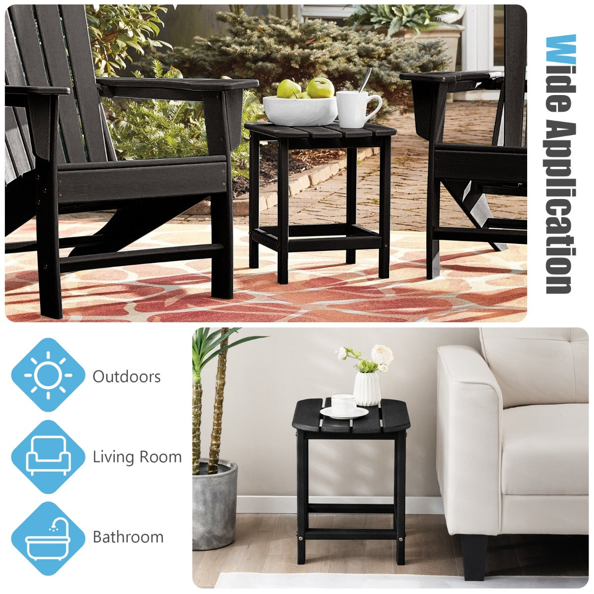 OutdoorWeather-Resistant Side Table for Garden/Poolside/Backyard