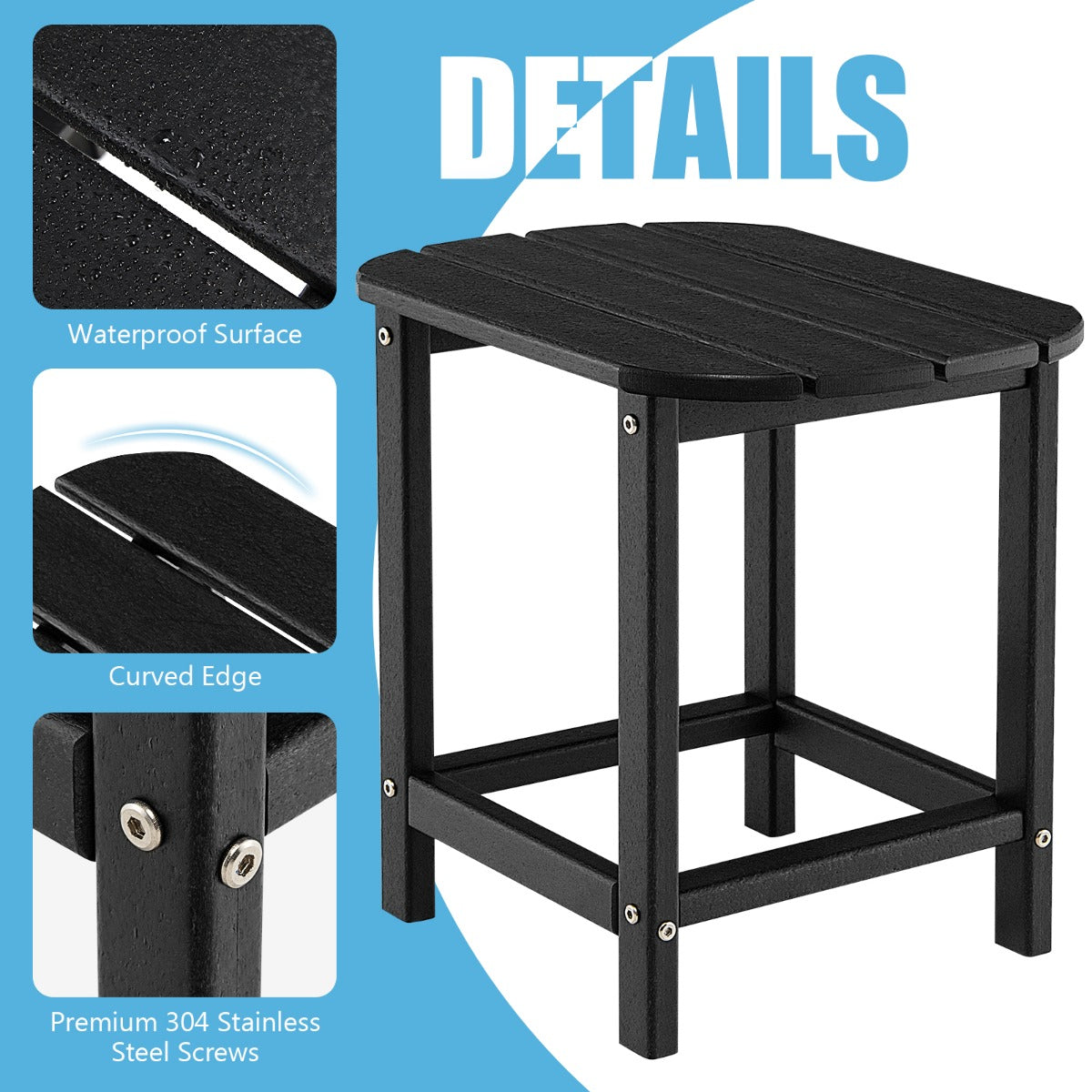 OutdoorWeather-Resistant Side Table for Garden/Poolside/Backyard