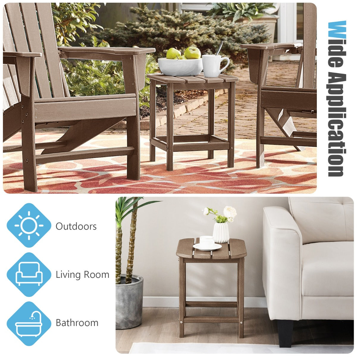 OutdoorWeather-Resistant Side Table for Garden/Poolside/Backyard