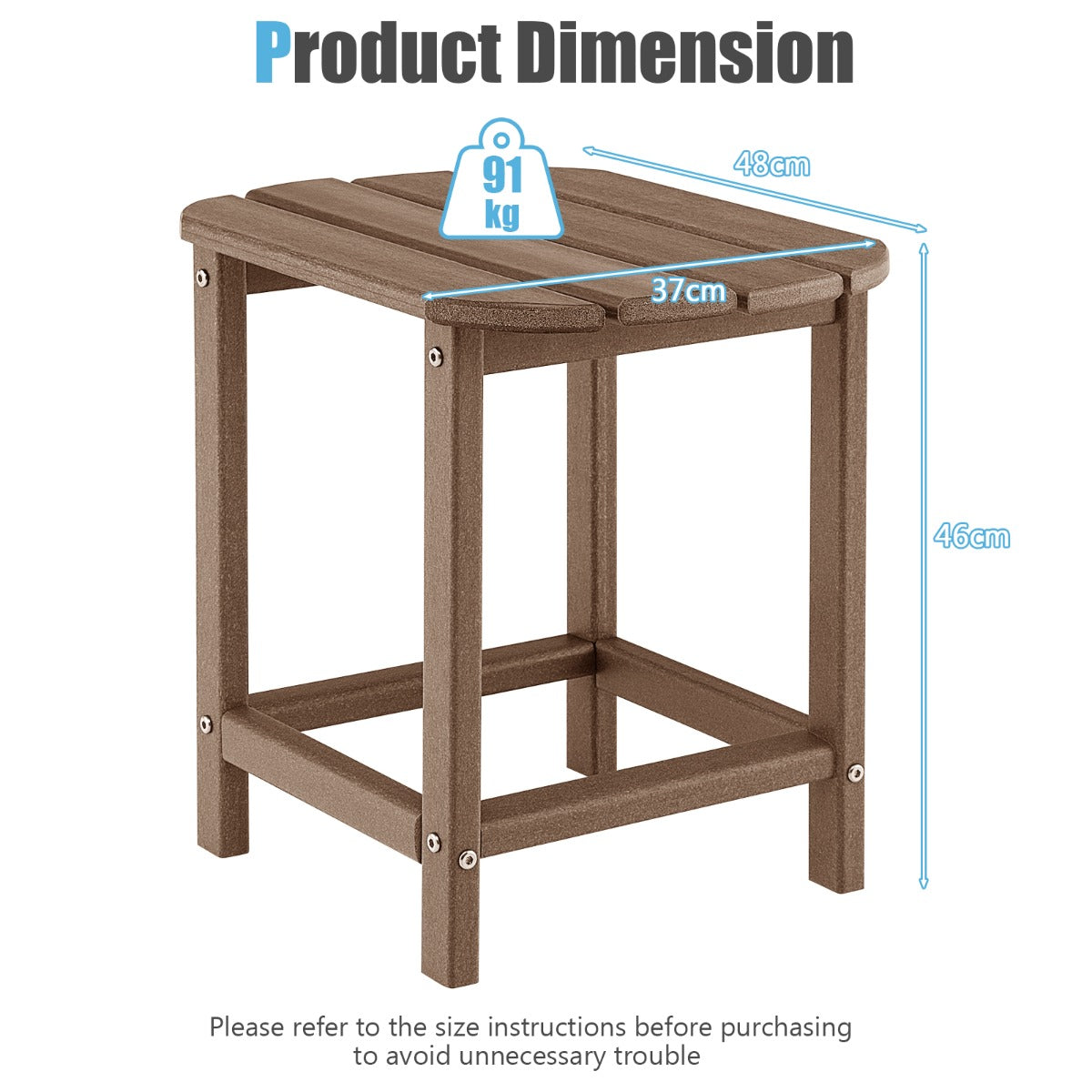 OutdoorWeather-Resistant Side Table for Garden/Poolside/Backyard