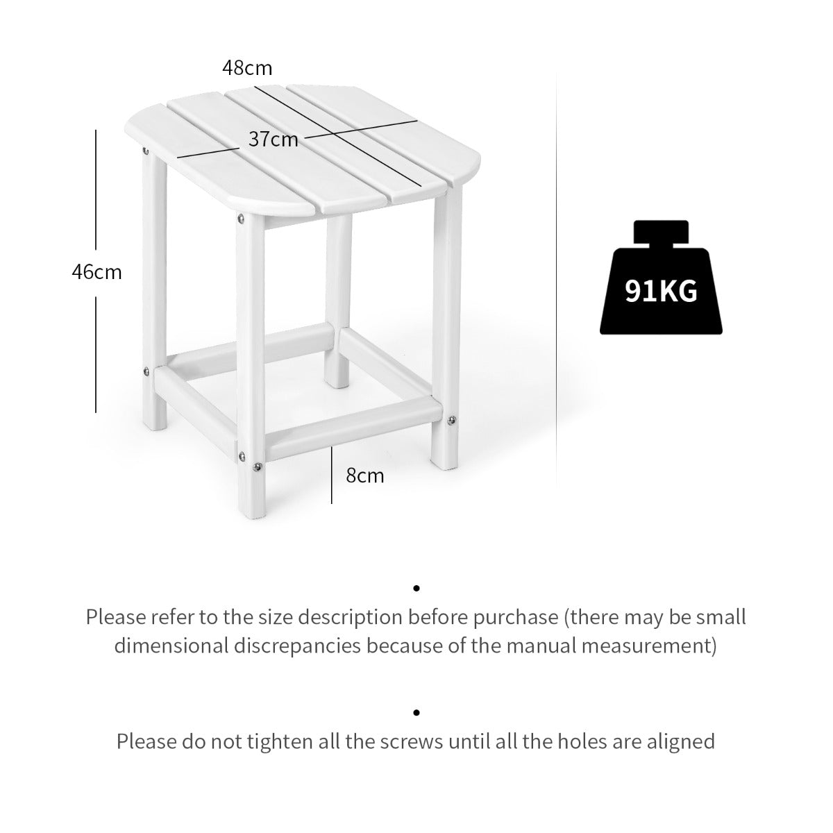 OutdoorWeather-Resistant Side Table for Garden/Poolside/Backyard