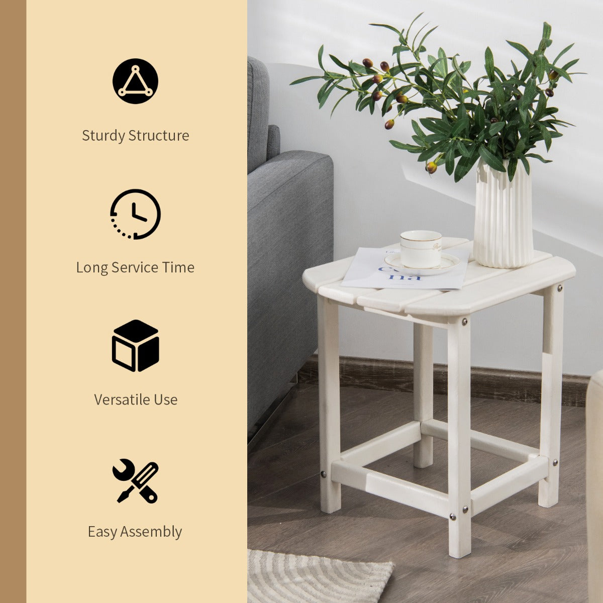 OutdoorWeather-Resistant Side Table for Garden/Poolside/Backyard