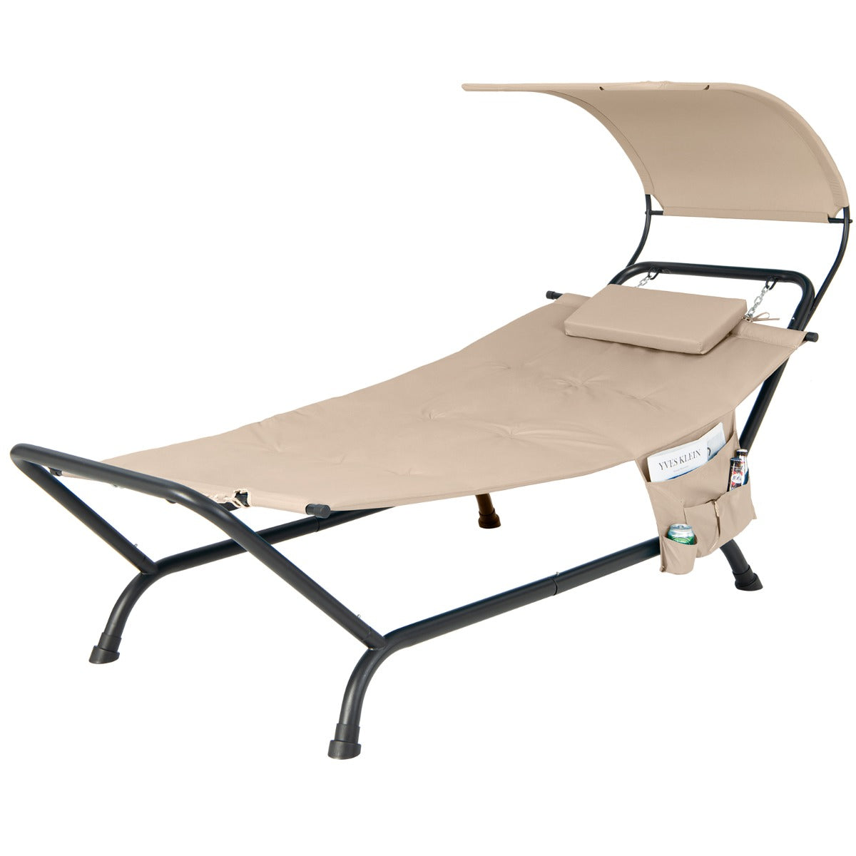 Patio Hanging Chaise Lounge Chair with Storage Bag