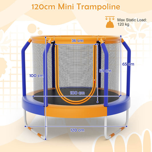 Recreational Trampoline with Heavy-duty Metal Frame for Kids