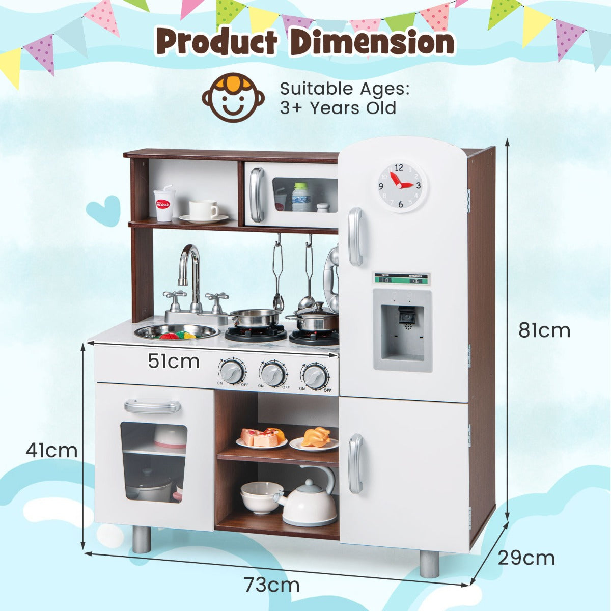 Pretend Play Kitchen Toy with Realistic Sounds and Lights