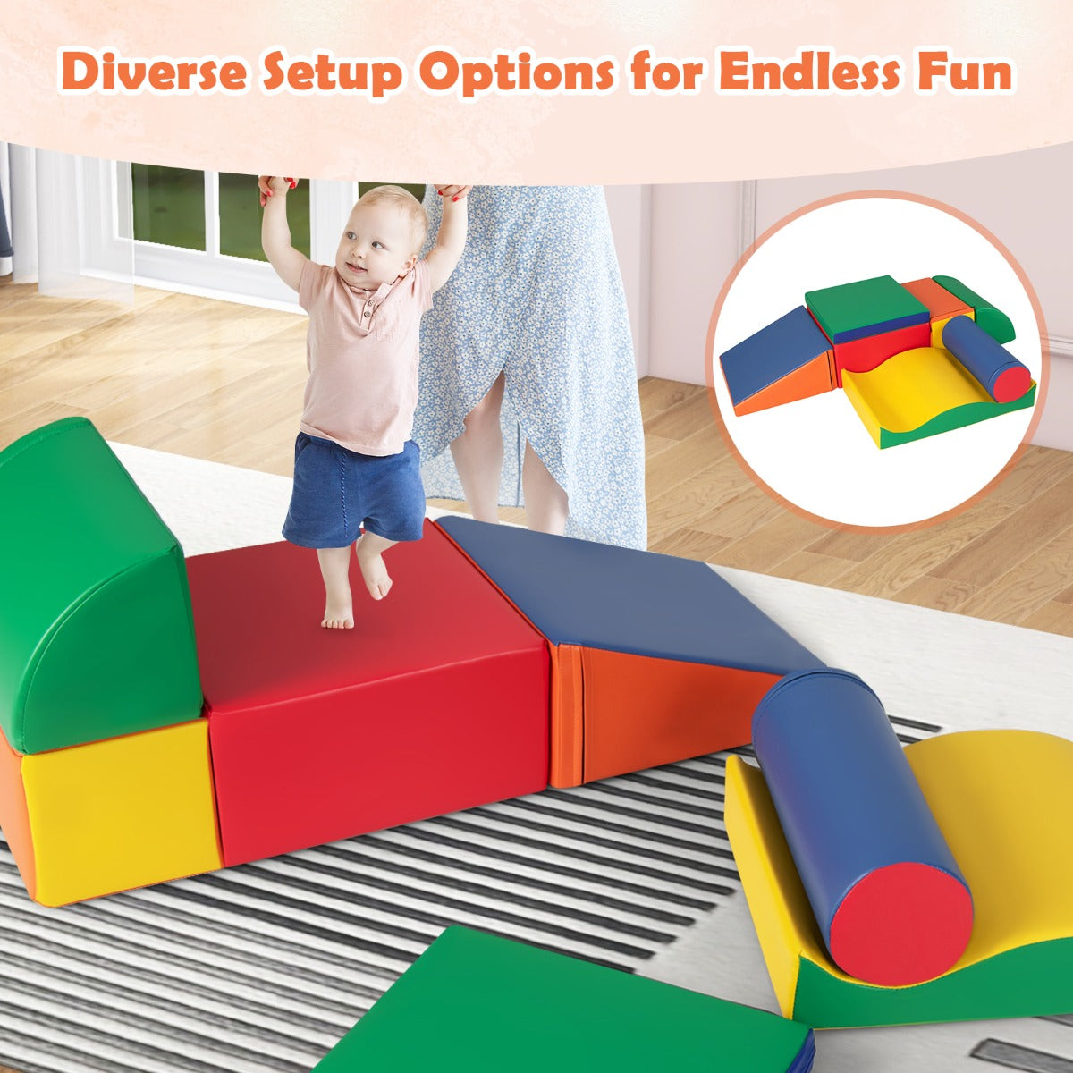 7-Piece Climb and Crawl Activity Play Set with Zippered Cover