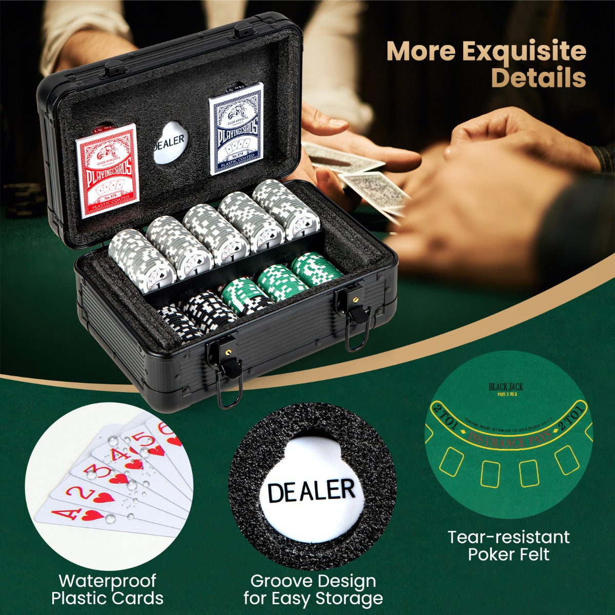 Texas Holdem Poker Chip Set with 300/400/600 Pieces Chips