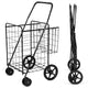 Rolling Metal Utility Cart with Additional Back Basket for Kitchen/Shopping