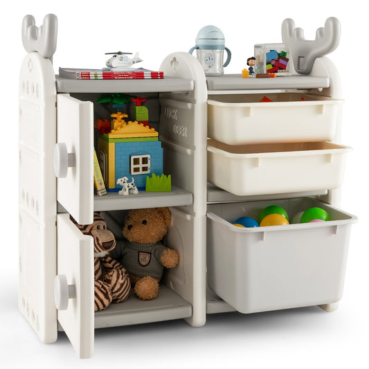 Kids Toy Storage Organizer with Antler Top for Playroom