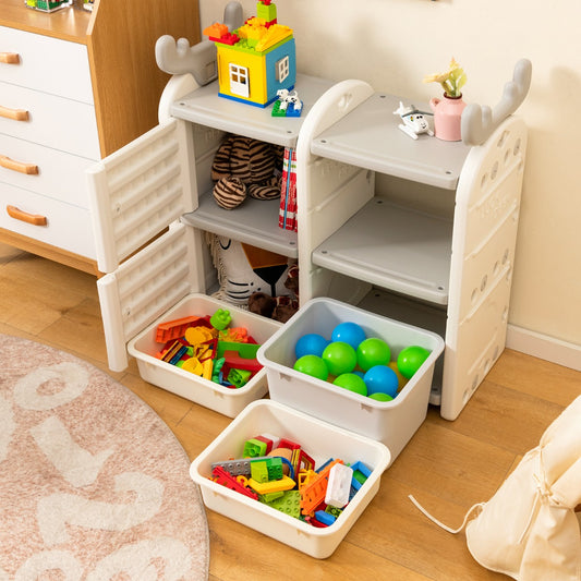 Kids Toy Storage Organizer with Antler Top for Playroom