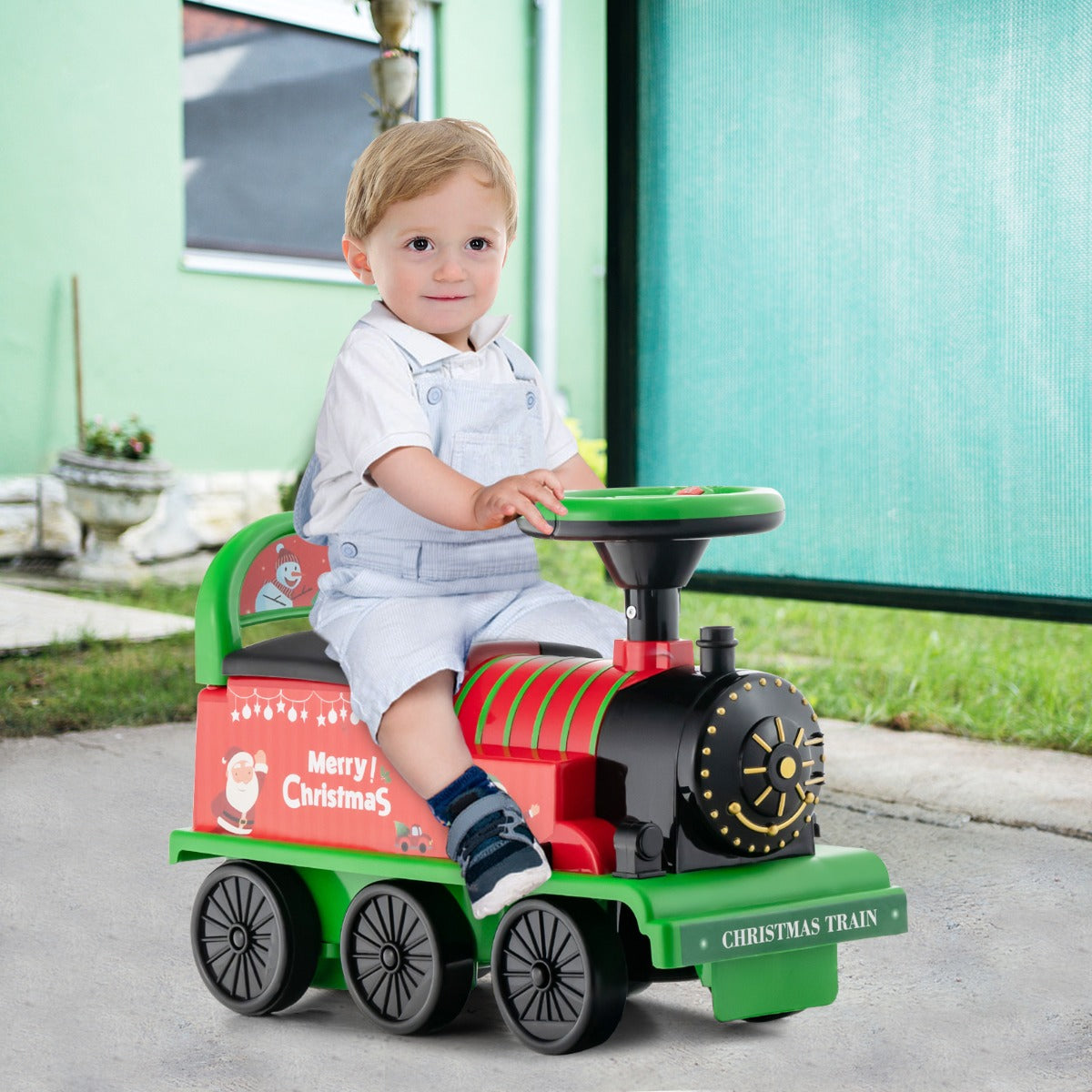 6V Electric Kids Ride On Train Toy with Track & 6 Wheels