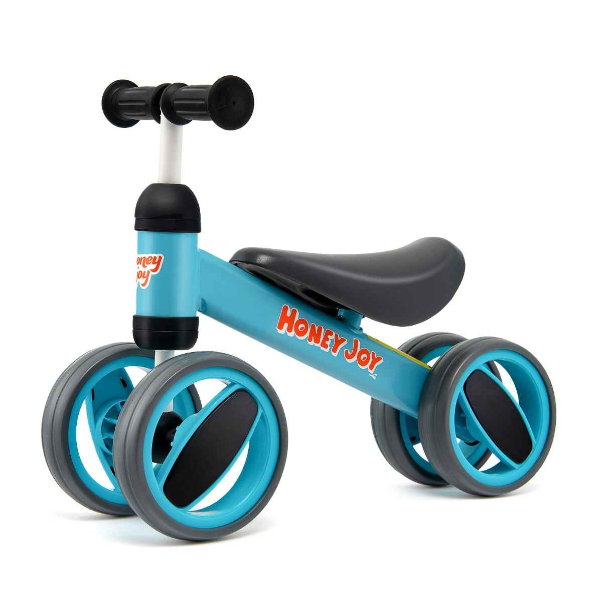 Baby Balance Bike with 4 Wheels & Limited Steering for 1-2 Years Old