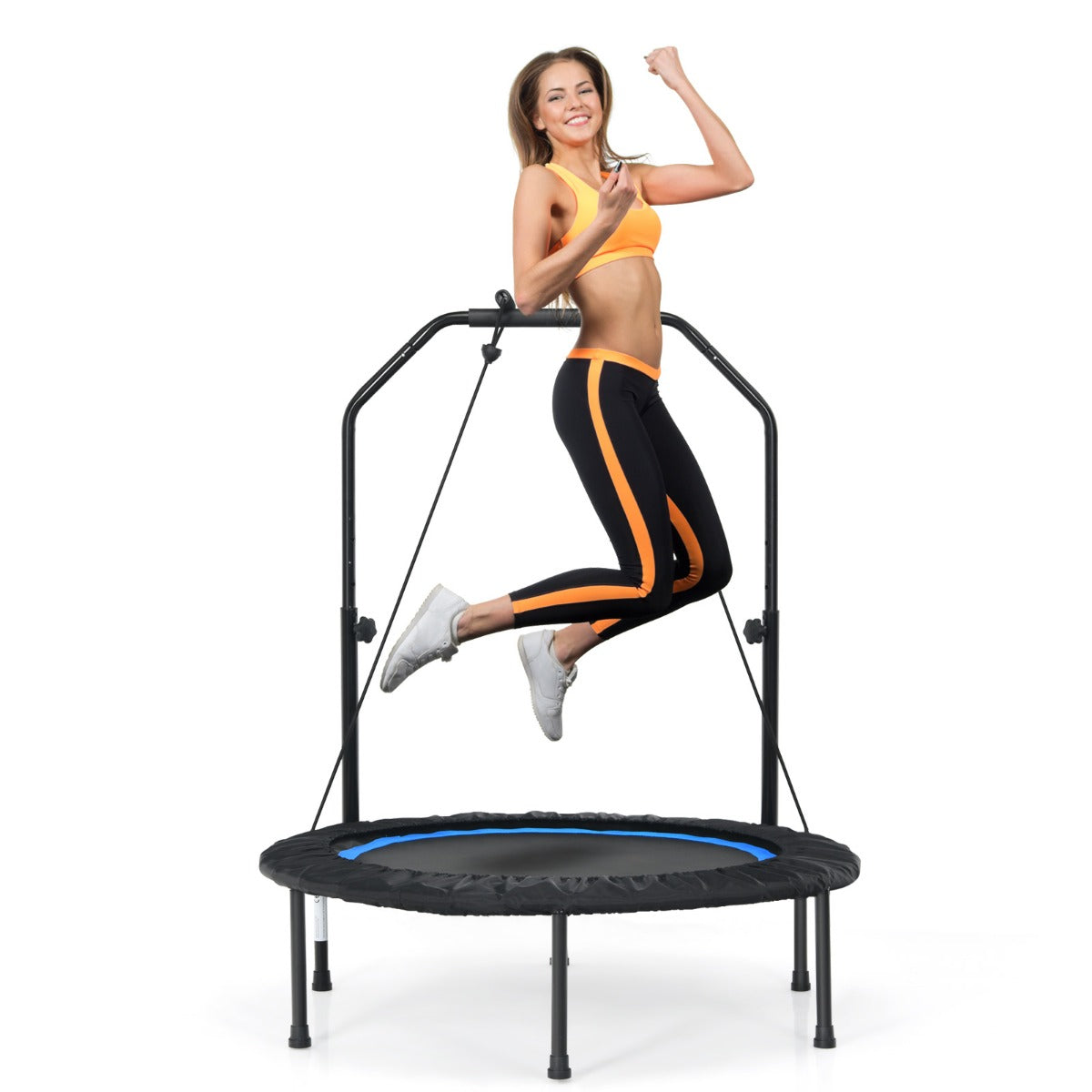 40 Inch Foldable Trampoline with 2 Resistance Bands