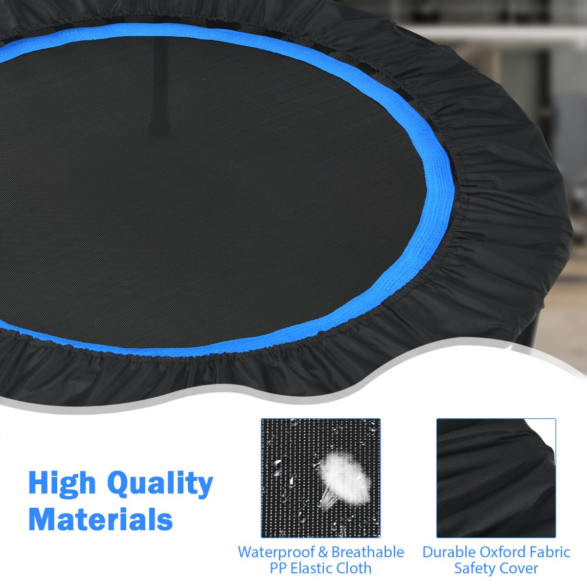 40 Inch Foldable Trampoline with 2 Resistance Bands