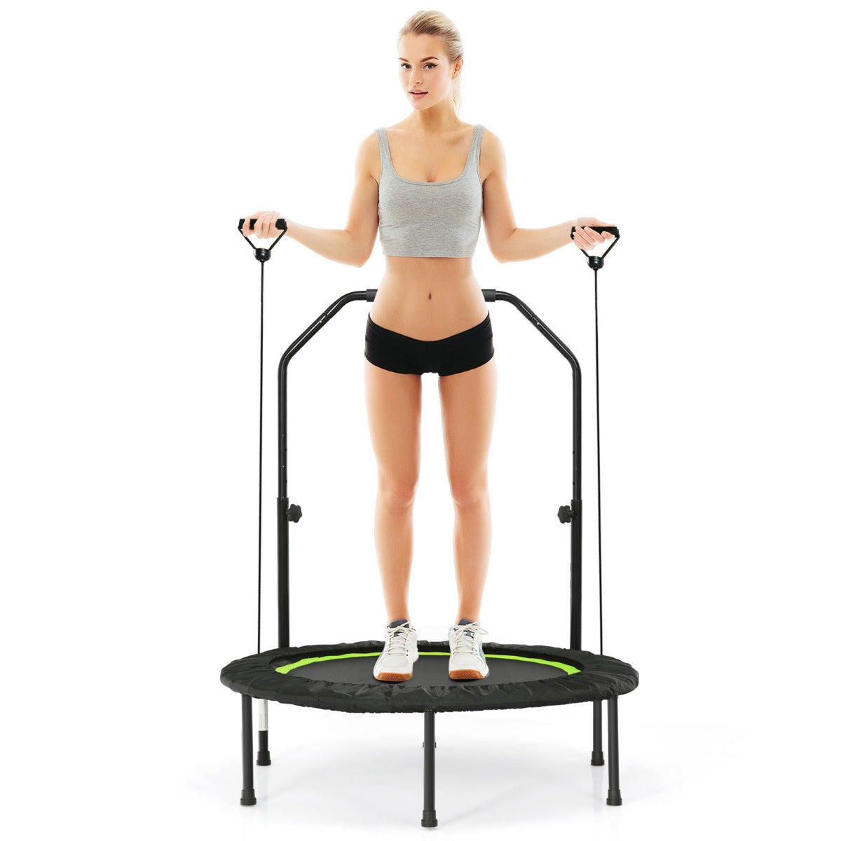 40 Inch Foldable Trampoline with 2 Resistance Bands