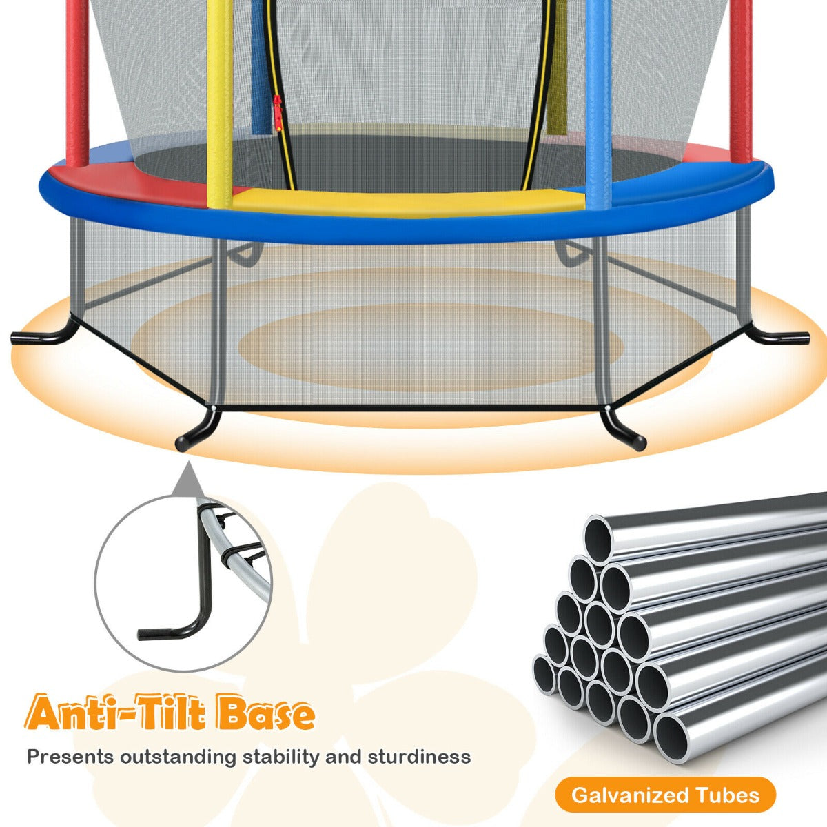 Mini Kids Trampoline with Enclosure Net for Family Games