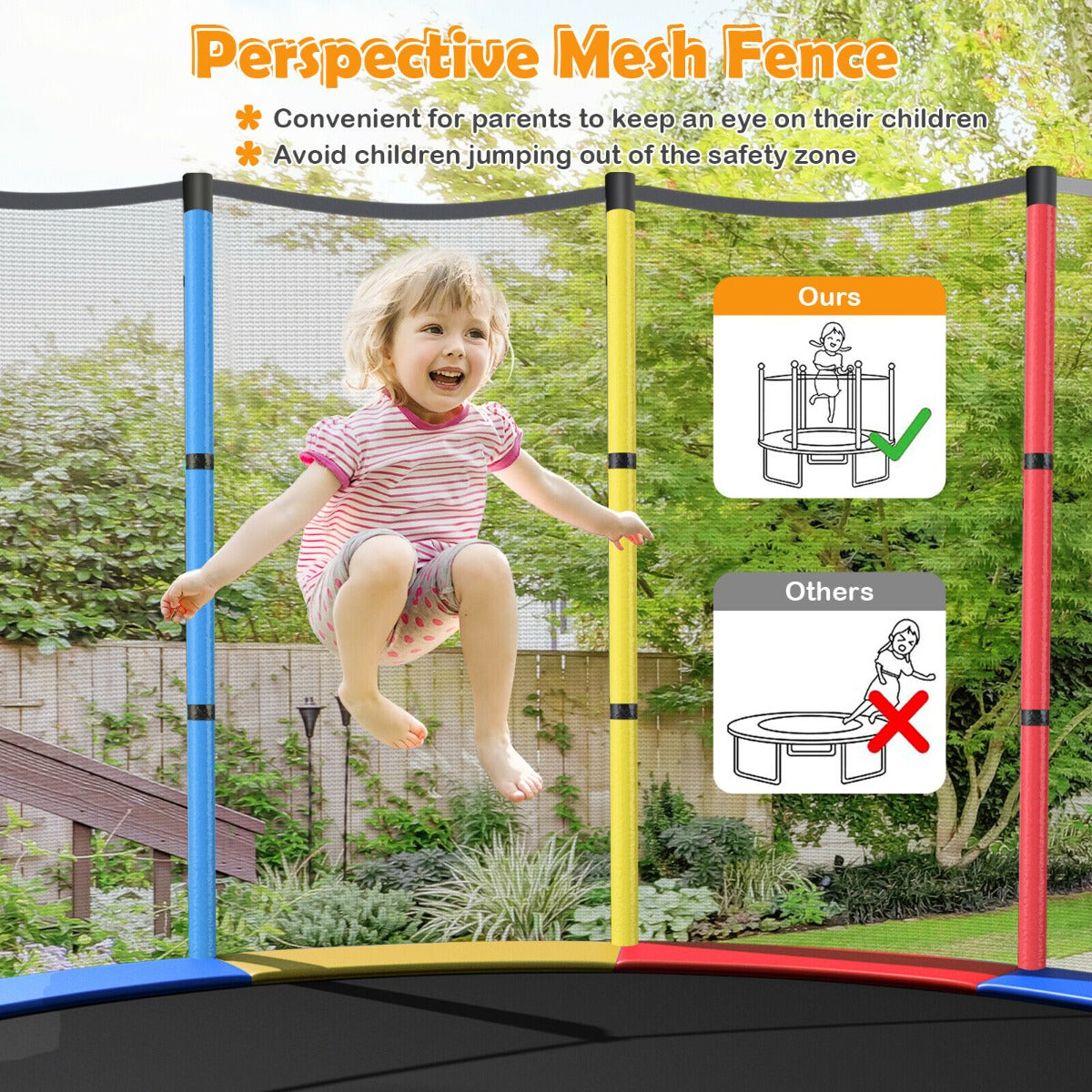 Mini Kids Trampoline with Enclosure Net for Family Games