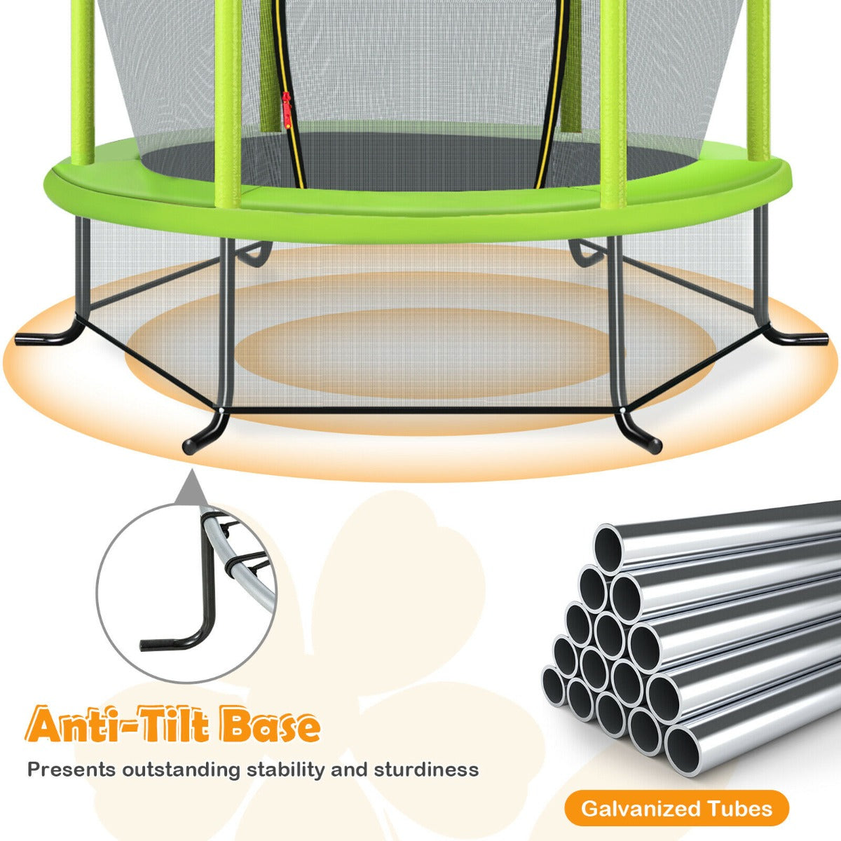 Mini Kids Trampoline with Enclosure Net for Family Games