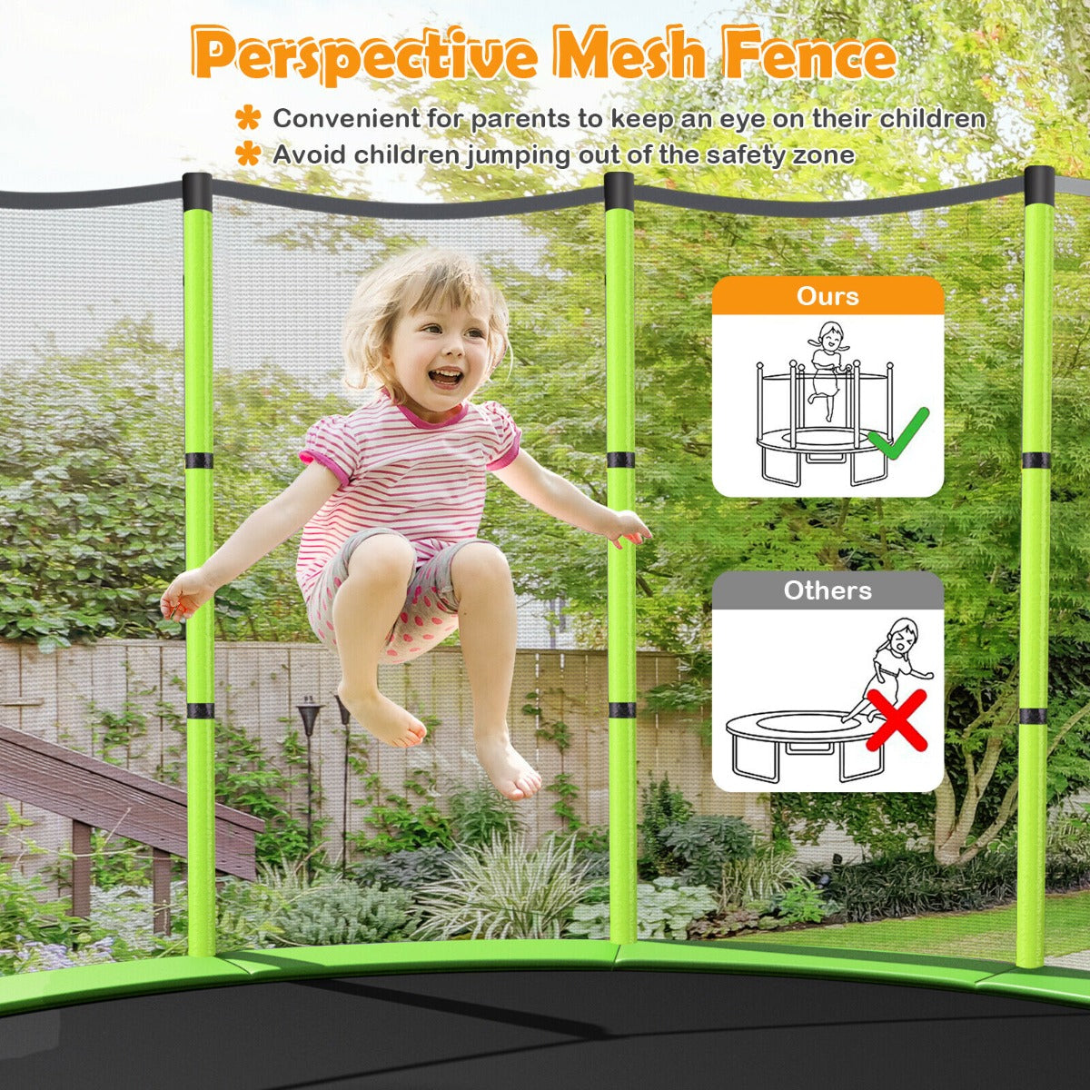 Mini Kids Trampoline with Enclosure Net for Family Games