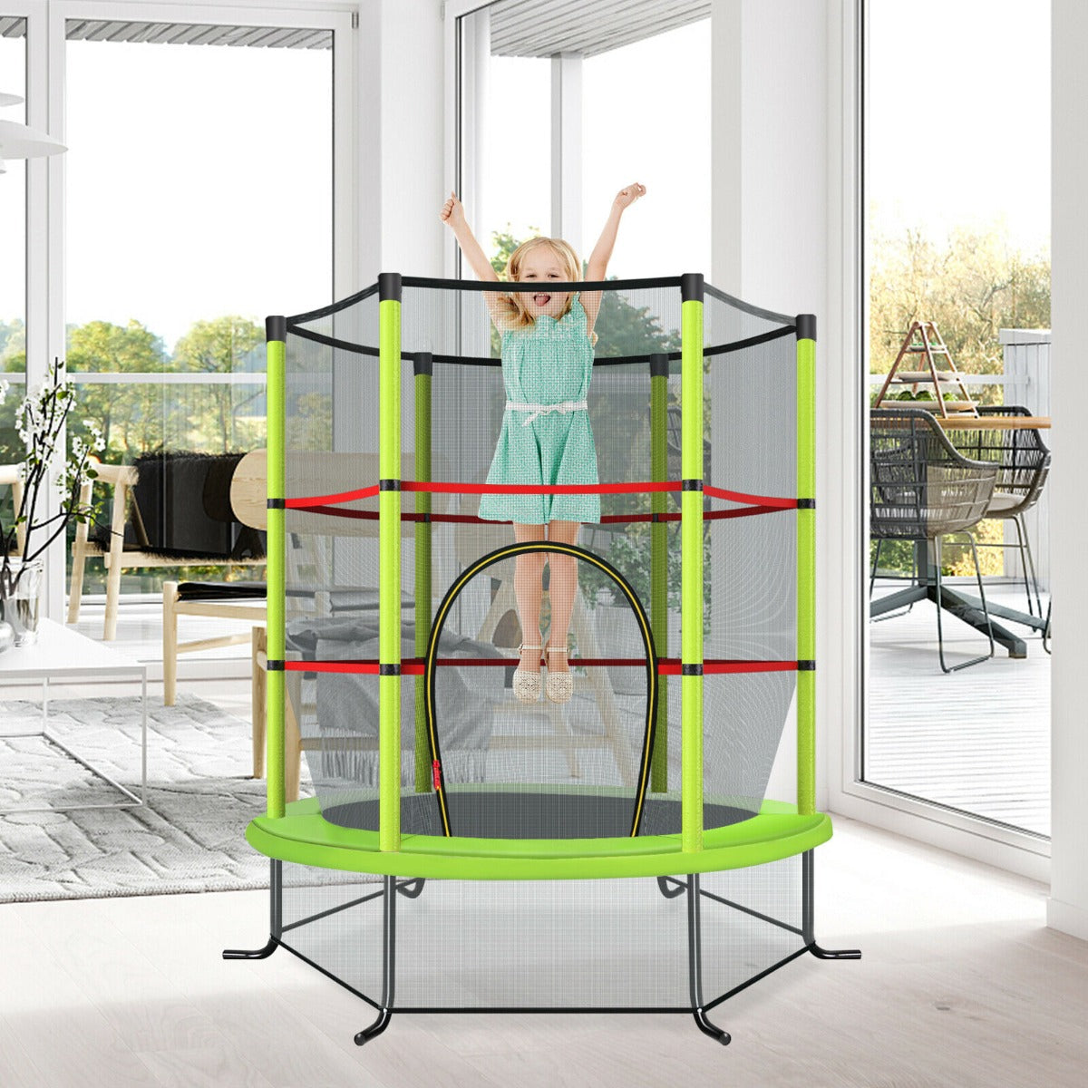 Mini Kids Trampoline with Enclosure Net for Family Games