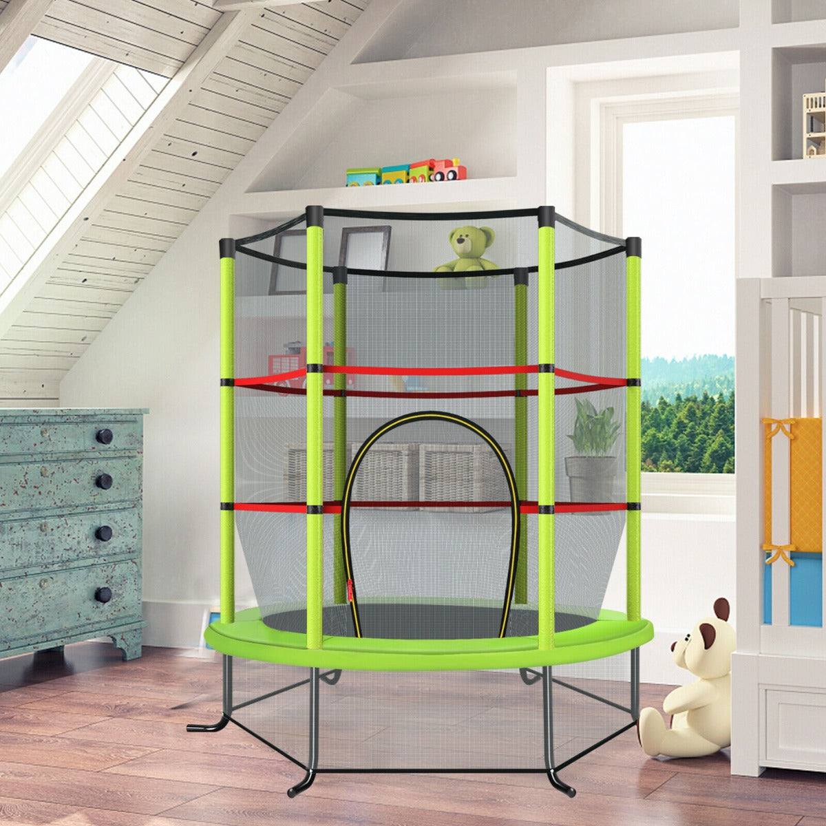 Mini Kids Trampoline with Enclosure Net for Family Games