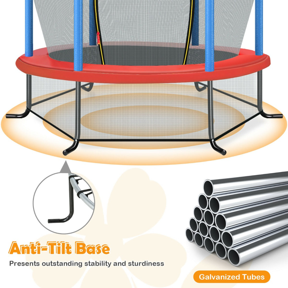 Mini Kids Trampoline with Enclosure Net for Family Games