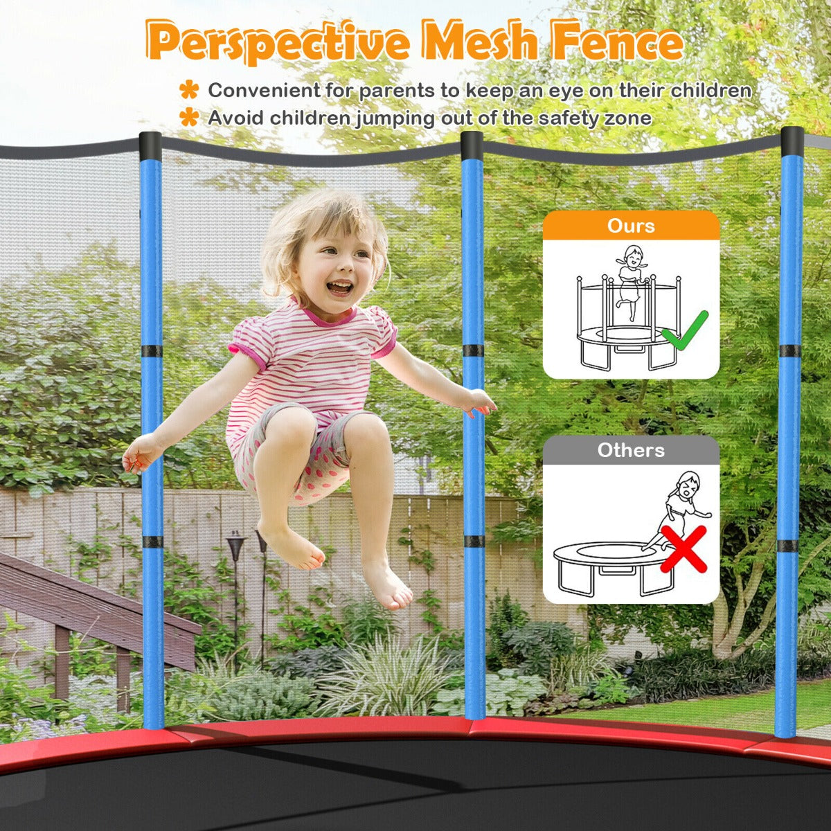 Mini Kids Trampoline with Enclosure Net for Family Games