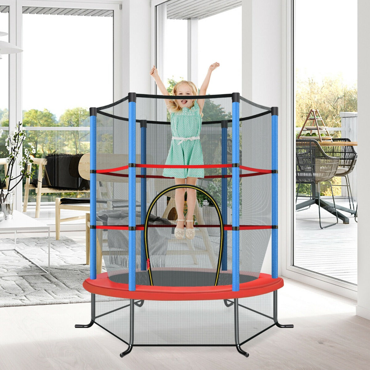 Mini Kids Trampoline with Enclosure Net for Family Games