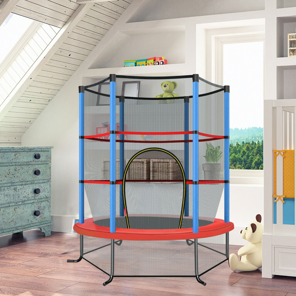 Mini Kids Trampoline with Enclosure Net for Family Games