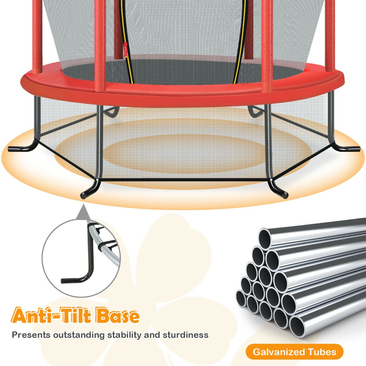 Mini Kids Trampoline with Enclosure Net for Family Games