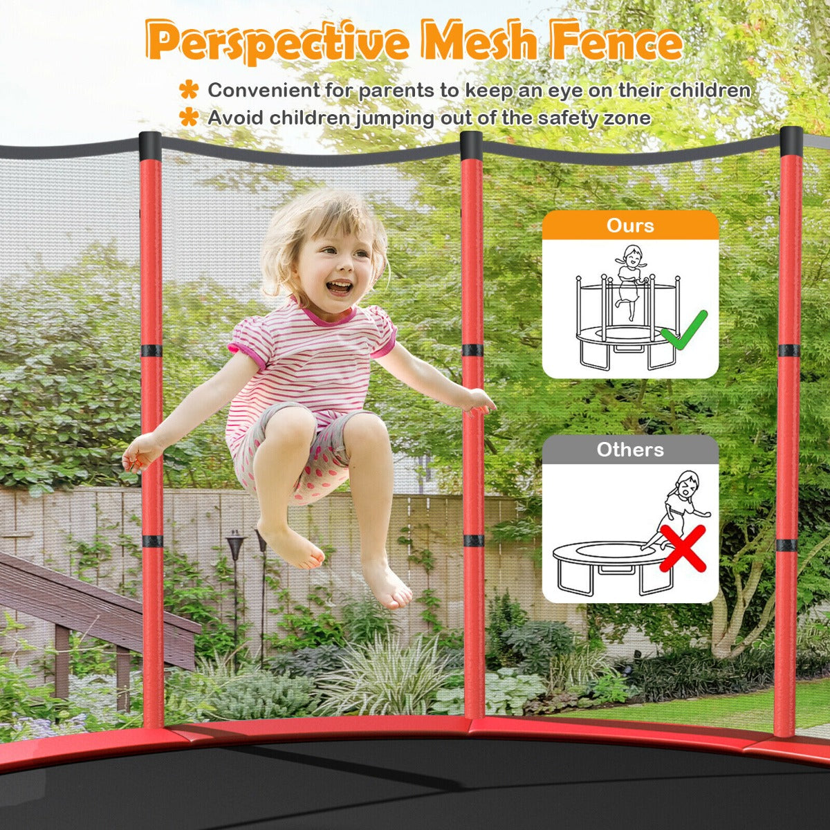 Mini Kids Trampoline with Enclosure Net for Family Games