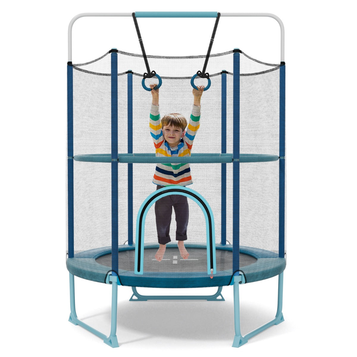 Toddler Trampoline with Gymnastic Bar and Rings