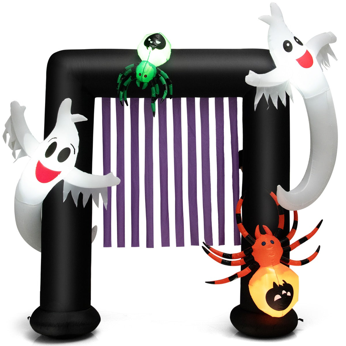 230CM Halloween Inflatable Archway with 2 Haunted Ghosts & 2 Spiders