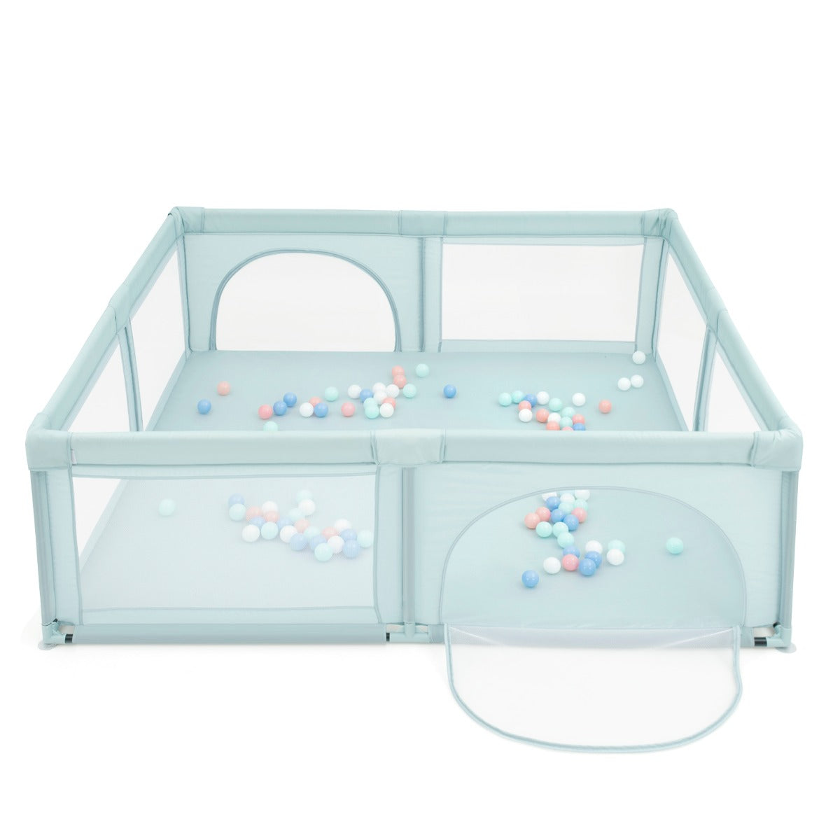 Extra Large Baby Playpen with Safety Gates and Mesh Walls