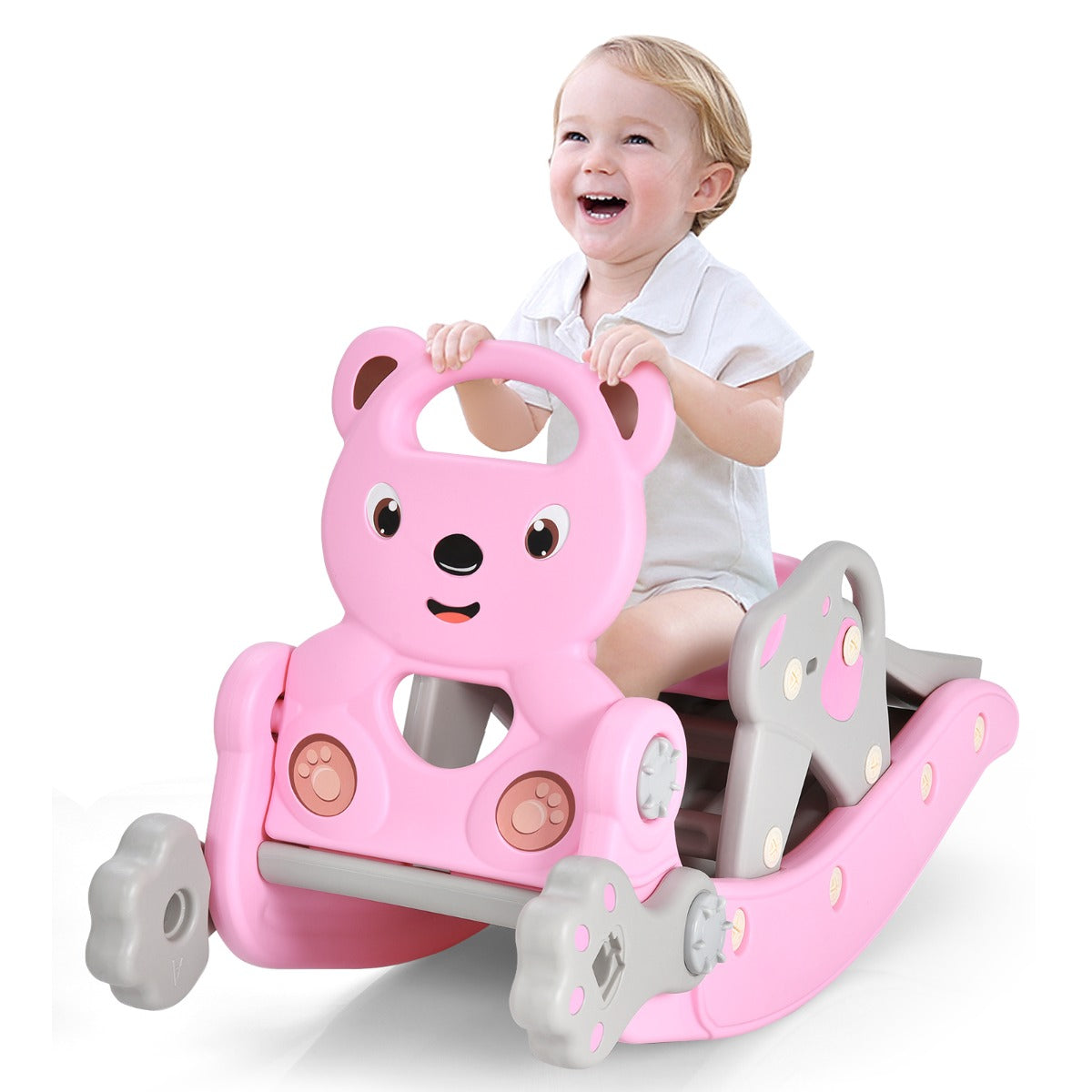 4-in-1 Rocking Horse and Slide Set for Kids