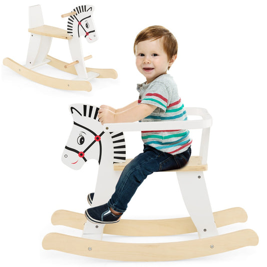 Wooden Rocking Horse with Detachable Fences