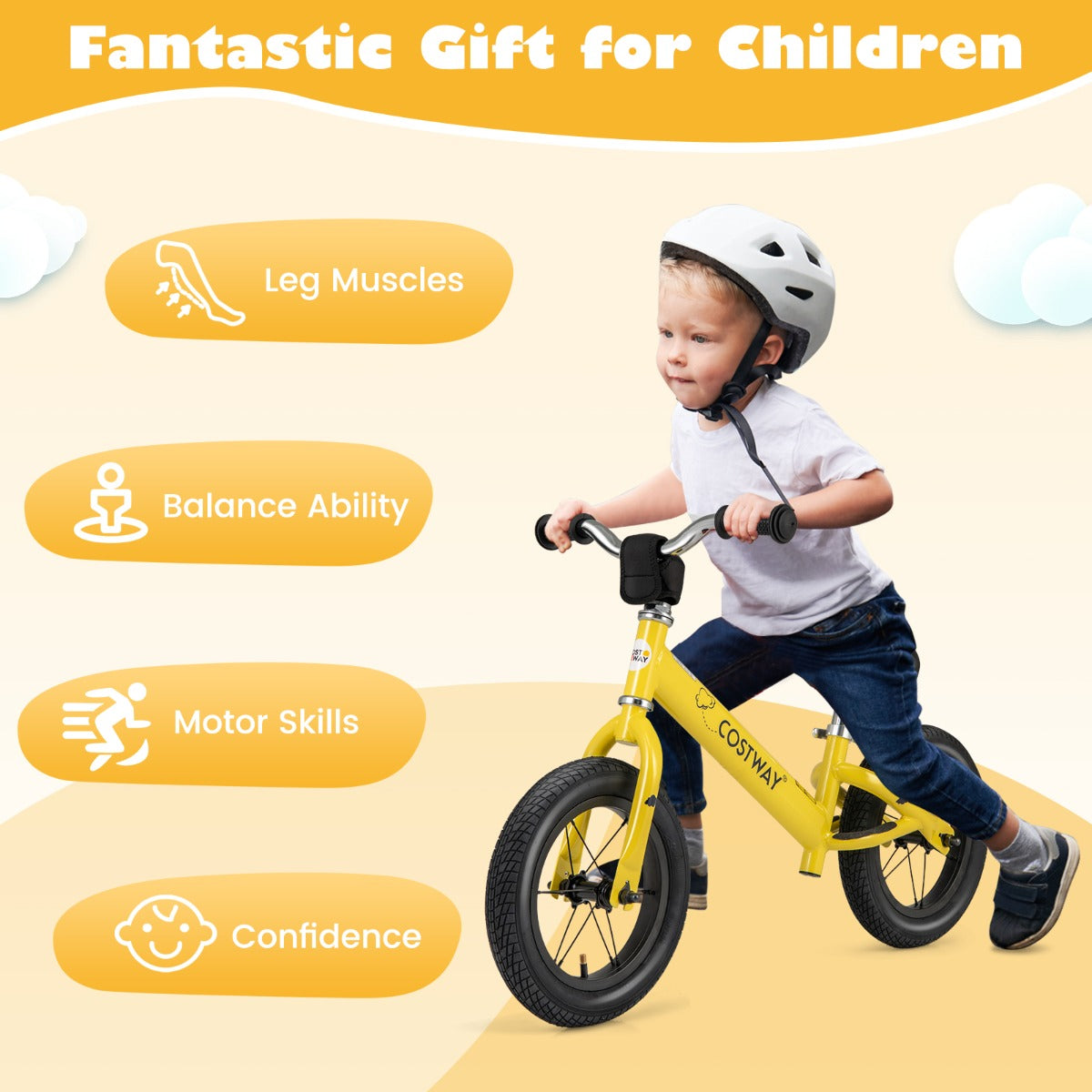 30 cm Toddler Balance Bike with Height Adjustable Handlebar and Seat