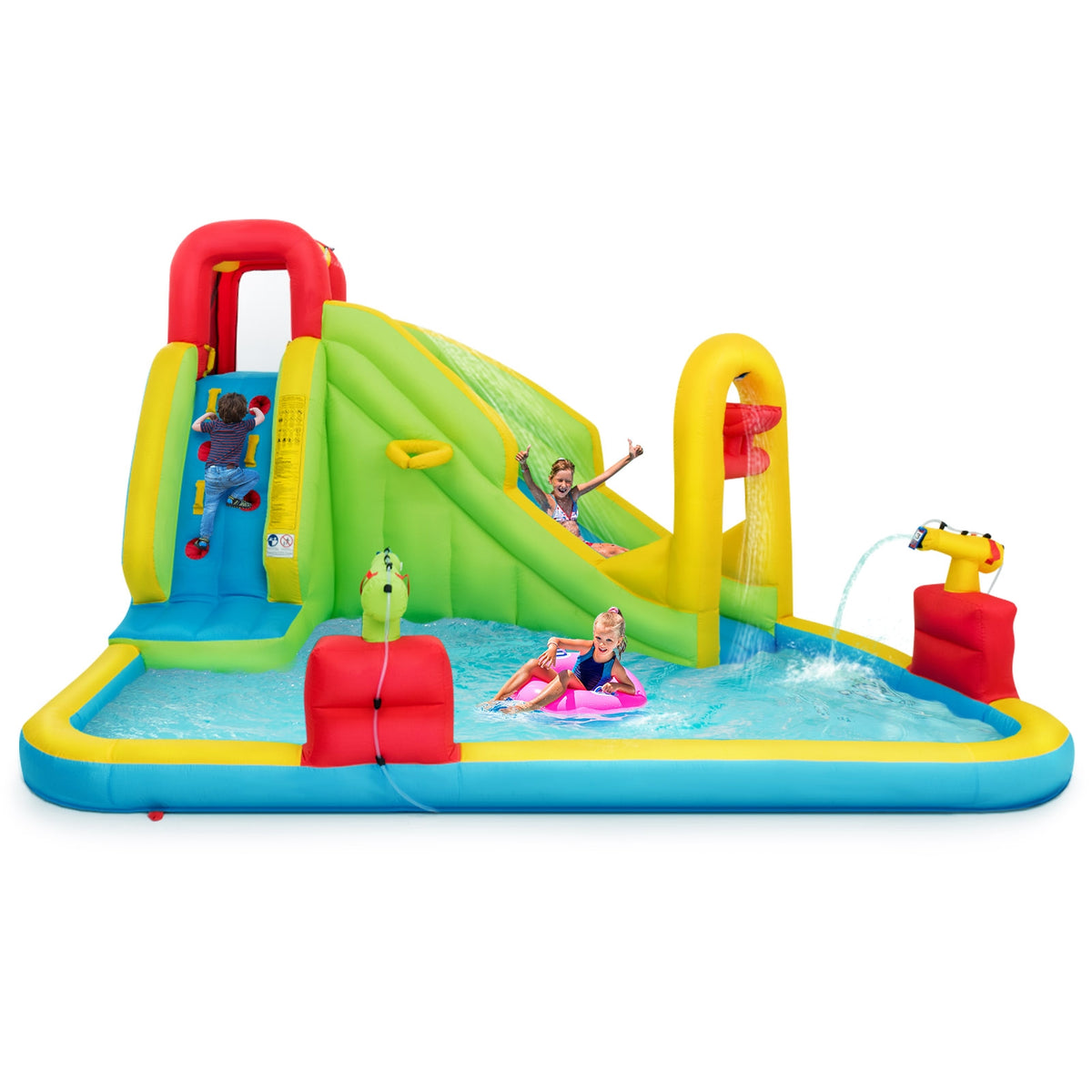 Hikidspace Inflatable Splash Jump Slide Water Bounce without Blower