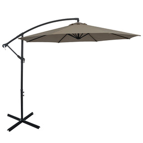 Hikidspace 10 Feet Offset Umbrella with Cross Base for Pool, Outdoor Camping, Patio