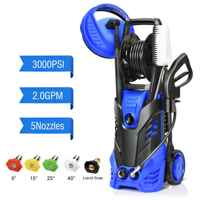 3000PSI Electric Portable High Power Washer Pressure for Car Patio Garden Cleaning