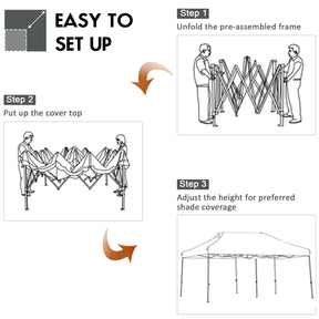 10 x 20 Feet Adjustable Folding Heavy Duty Sun Shelter with Carrying Bag