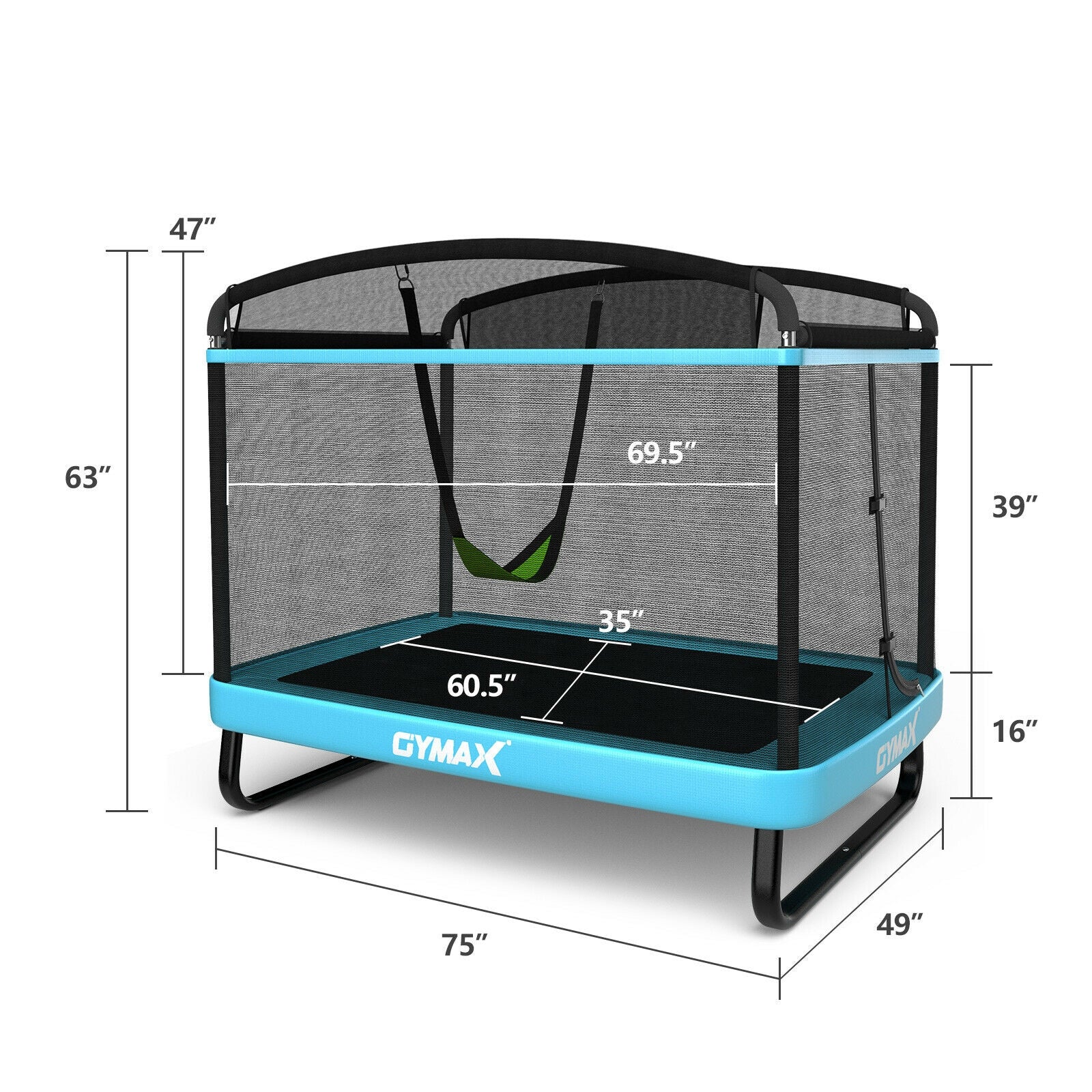 6 Feet Kids Entertaining Trampoline with Swing Safety Fence