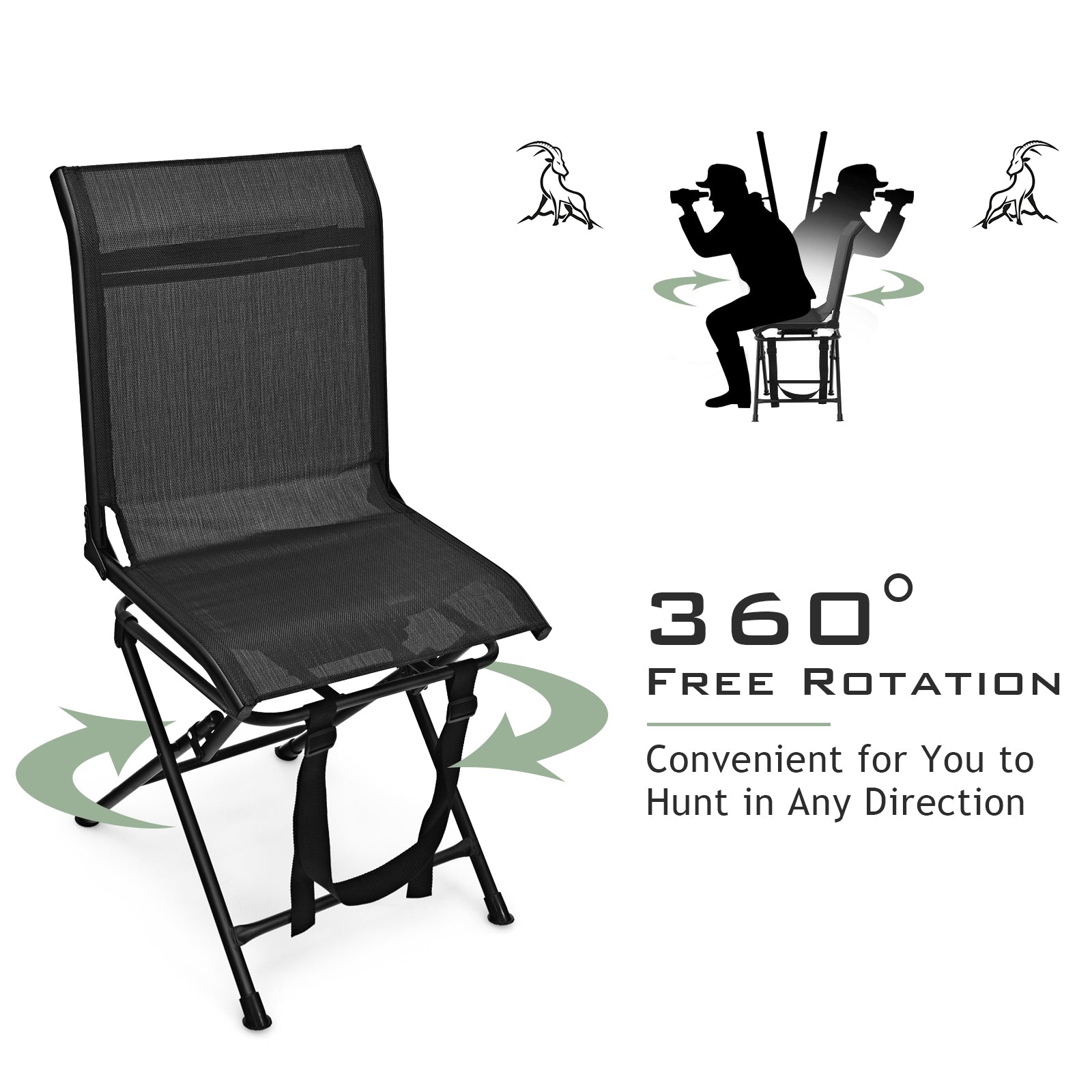 360-degree Swivel Foldable Camping Chair for All-weather Outdoor