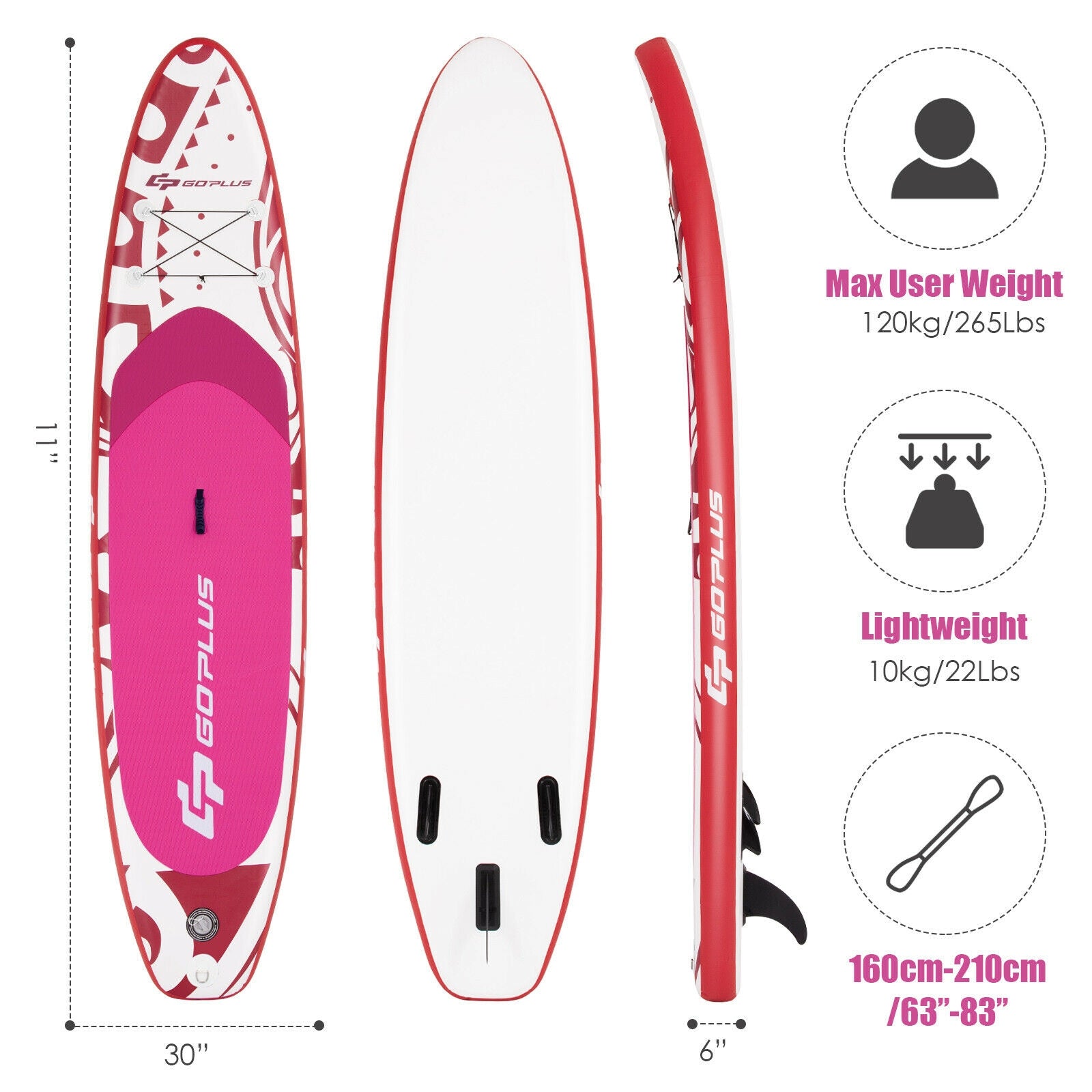 Inflatable Adjustable Paddle Board with Carry Bag