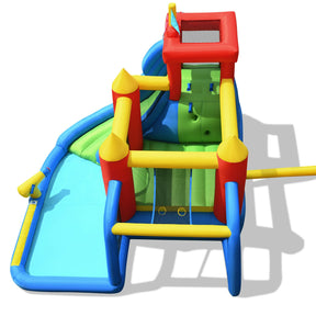 7-in-1 Inflatable Bouncer Bounce House with Water Slide Splash Pool without Blower