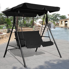 2-Person Weather Resistant Canopy Swing for Porch Garden Backyard Lawn