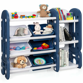 Kids Toy Storage Organizer with Bins and Multi-Layer Shelf for Living room and Playroom